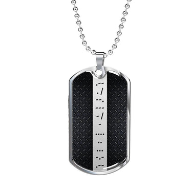 Morse Code Gridiron Dog Tag Necklace - Love You This Much